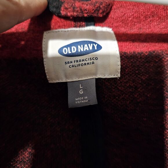 Old Navy Lumberjack Buffalo Plaid Jacket Women's Large Red Black Coat Cabincore - Picture 6 of 12